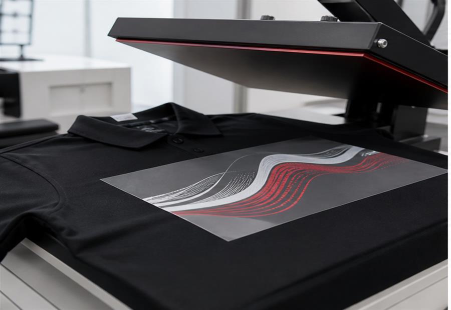Proceso de estampado DTF sobre polo personalizado